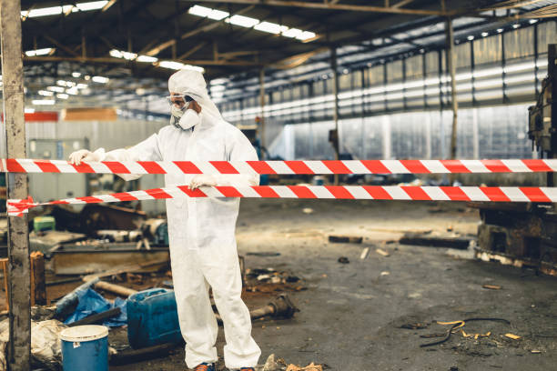 Professional Biohazard Cleanup technician working in Layton, NJ